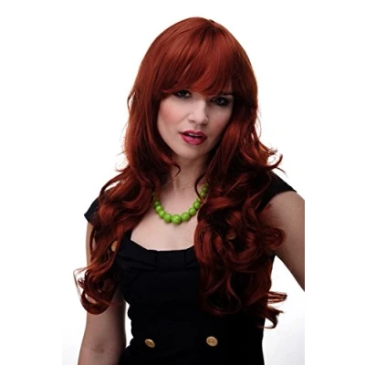 Imagen de WIG ME UP peluca de mujer rizos grandes pelo rizado flequillo liso rojo cobrizo aprox. 65 cm 285 350