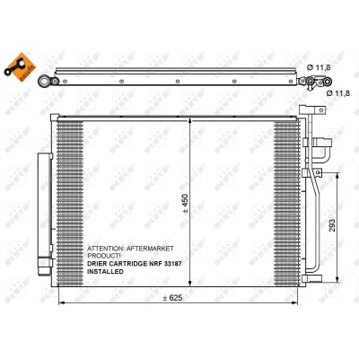 Imagen de NRF EASY FIT 35775 Condensador con juntas secador 12 Aluminio 625 CHEVROLET: Captiva