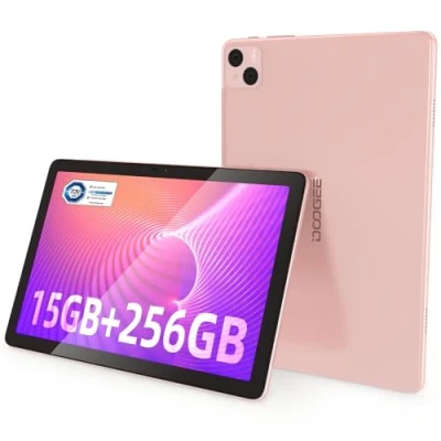 Imagen de DOOGEE T10 Pro Tablet 10,1 Pulgadas FHD+ con 15GB RAM + 256GB ROM (Ampliable 1TB), Batería de 8580mAh, Octa Core Android 12 Dual 4G LTE, WiFi 2,4/5G, TÜV Certificado, 13MP 8MP, Rosa