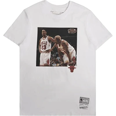 Imagen de Mitchell &amp; Ness NBA Player Photo TEE Chicago Bulls Camiseta estampada, Hombre, Talla: Small, White