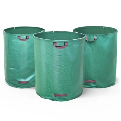 Imagen de VOUNOT 3 x Sacos Basura 500L Bolsas de Jardín, Bolsa Residuos con Asas, Plegables y Reutilizables