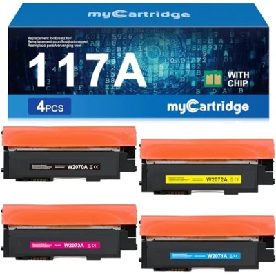 Imagen de myCartridge 117A Toner (con Chip) Sostituzione di Tóner HP Compatible de Color Laser MFP 178NW 179FNW 150NW 150A (Negro/Amarillo/Cian/Magenta)