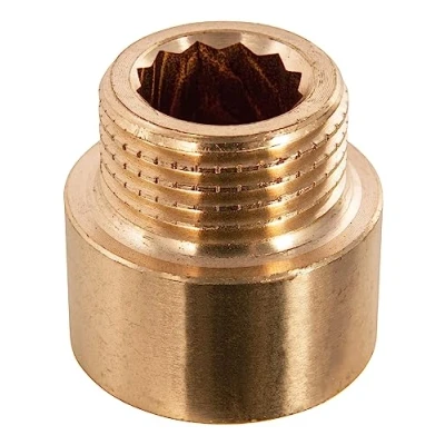 Imagen de Sanitop Wingenroth Extensión de grifo tipo 3/8 &#039;&#039; x 20 mm, alargador, con multicanal interior, 1 rosca interior y exterior, instalación agua potable, latón, 151023