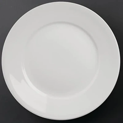 Imagen de 6 x Athena hotelware con borde ancho platos de servicio 11 en porcelana blanco