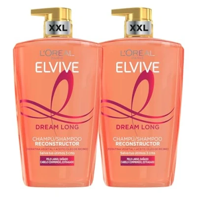 Imagen de L&#039;Oréal Paris Elvive Dream Long Pack 2 Champú Reconstructor para Pelo Largo, Dañado, 1 L