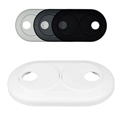 Imagen de 5 Piezas de rosetas dobles para tuberias calefaccion, distancia variable entre tubos, blanco, gris, negro, embellecedor, cubre tubos radiador, tapa (28mm, blanco RAL 9016)