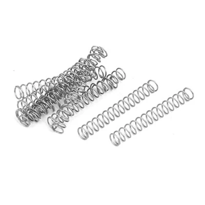 Imagen de sourcing map 0,4mm x 4mm 30mm 304 Inoxidable Acero Compresión Resorte Plateado Tono 10Uds