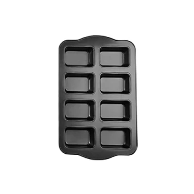 Imagen de 8 mini moldes para pan, molde antiadherente de acero al carbono hornear en horno, gris
