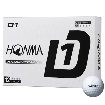 Imagen de Honma New D1 2024 Bolas de Golf Unisex, 12 Unidades, Blanco
