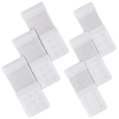 Imagen de Kurkip extensión de soporte garganta, 3 filas, 2 ganchos ganchos, garganta soporte, suave confort elástico, adecuado para mujeres, blanco