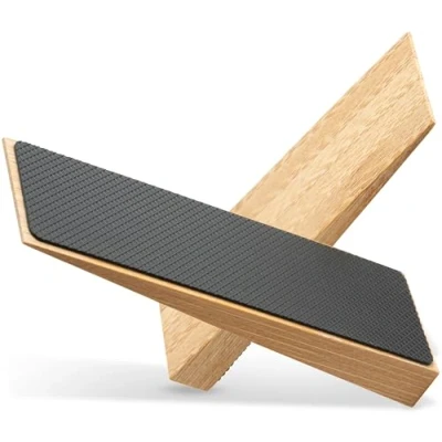 Imagen de Tope puerta de madera bambú antideslizante Set 2 Seción firme con base goma Cuñas universales para todo tipo suelo