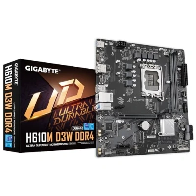 Imagen de GIGABYTE H610M D3W DDR4 Placa Base Compatible con procesadores Intel Core de 14ª generación, VRM 5+1+1 Fases, hasta 3200 MHz DDR4, 1xPCIe 3.0 M.2, LAN 1 GbE, USB 3.2 Gen