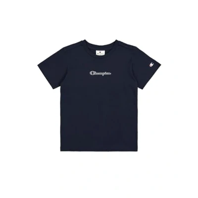 Imagen de Champion Graphic Crewneck WITH Large LOGO Camiseta estampada para niños, Talla: 3 4a, Navy