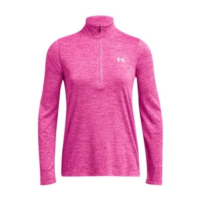 Imagen de Under Armour TECH 1/2 ZIP Twist Camiseta de manga larga, Mujer, Talla: XXL, Rebel pink/white