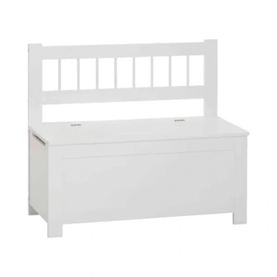 Imagen de WELL HOME Banco de almacenamiento arcón infantil madera blanco 74,5x34x64cm