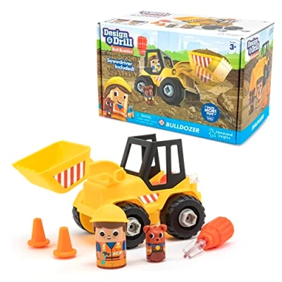 Imagen de Learning Resources Excavadora con Figuras atornillables Bolt Budies de Design &amp; Drill, Juguete Desmontable Destornillador, Stem para niños, niños y niñas 3+ años