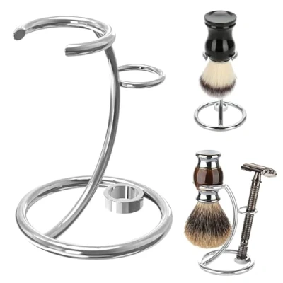 Imagen de Soportes para Accesorios de Afeitado Manual, Brocha Afeitar Soporte, Soporte Afeitadora y Cepillo Acero Inoxidable Hombre