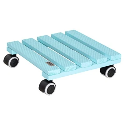 Imagen de Wagner Soporte con Ruedas para Plantas Aqua Splash 28 x 8 cm I Interior Madera Maciza FSC®, Antideslizante, Splash/Turquesa Capacidad de Carga 100 kg 20020601