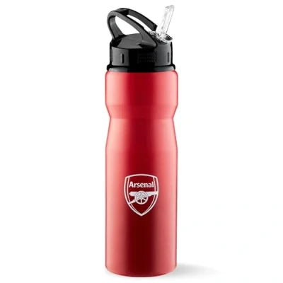 Imagen de Arsenal F.C. Botella de Agua Deportiva Gimnasio Deporte Aluminio 750ml con Pajita, Regalos Futbol