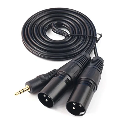 Imagen de SiYear Dual xlr 3 pin maschio a 3,5 mm (1/8 di pollice) stereo mini jack mic cavi (1,5 m)