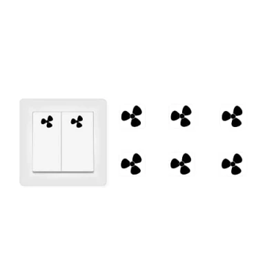 Imagen de Juego de 6 pegatinas para interruptor ventilador, también adecuadas Smart Home (RP51) (10 mm)