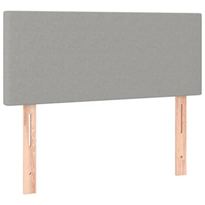 Imagen de vidaXL Cabecero Cama Tapizado Antimancha Protector Acolchado Cubierto Elástico Prueba Polvo Funda Dormitorio de Tela Gris Claro 90x5x78/88 cm