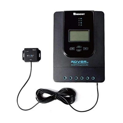 Imagen de Renogy Controlador de carga solar MPPT 40 A 12/24 V Bluetooth con pantalla LCD para baterías AGM, gel y litio