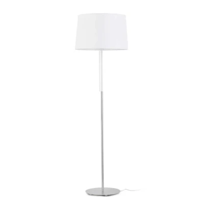 Imagen de Faro Barcelona 20029 VOLTA Lámpara Sobremesas y lámparas de pie, 20W, cuerpo metal pantalla tela, color blanco (bombilla no incluida)