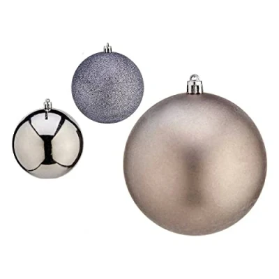 Imagen de Bolas de Navidad Ø 10 cm 6 Unidades Plateado Plástico