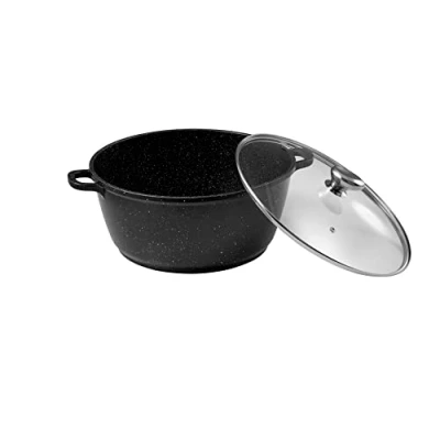 Imagen de Pradel Excellence 52342M Olla con tapa diámetro 32 cm. todo tipo de fuegos, incluida la Fundición Aluminio &quot;Forma Piedra&quot;, Mango Antiguo