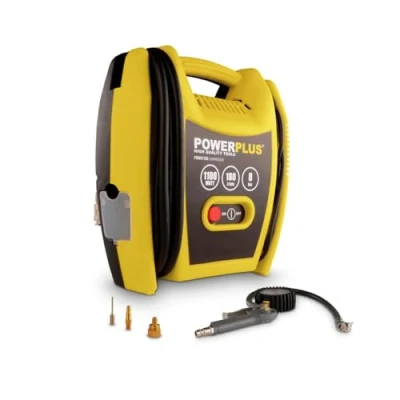 Imagen de Varo POWX1705 Compresor de aire a presión portátil (1100 W, máximo 8 bar, incluye accesorios)