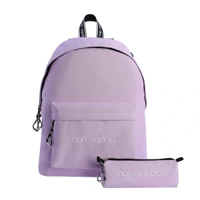 Imagen de Don Algodon Mochila CON Estuche Atina escolar, Mujer, Talla: One Size, Lilac