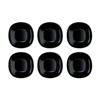Imagen de Luminarc Carine Negro 6 Plato Postre Vidrio 19cm