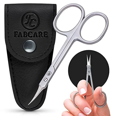 Imagen de FABCARE Tijeras Para uñas de bebé redondeadas con estuche y guía electrónica Innovador microdentado punta redondeada niños diabéticos