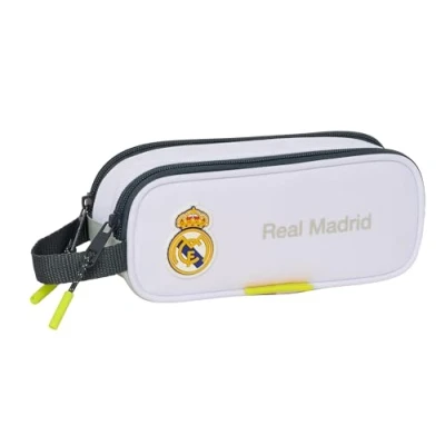 Imagen de Safta Real Madrid EQUIPACIÓN 25/26 Portatodo Doble Niño, Estuche Infantil, Ideal para Niños en Edad Escolar, Cómodo y Versátil, Calidad Resistencia, 21x6x8 cm