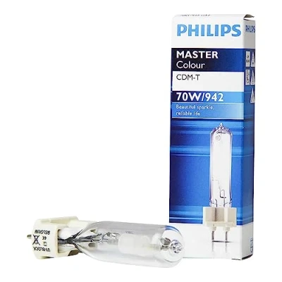 Imagen de Philips Lighting X MASTERColour CDM T 70W 942 Frío Máxima reproducción cromática G12, Blanco Negro Gris, 1 Stück (1er Pack)