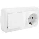 Imagen de SOLERA Base fija 2P+T 16A 250V + conmutador/interruptor 10AX 148x72x28mm blanco MUR63U EDM 42987
