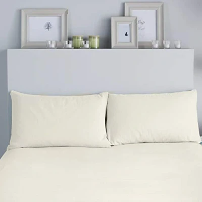 Imagen de Fusion Juego de Fundas Almohada 100% algodón Cepillado 50 x 75 cm en Color Crema