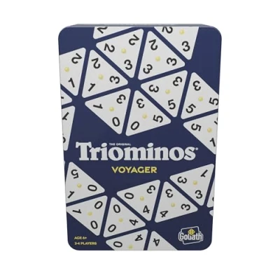 Imagen de Triominos Metal Edición De Viajes, Domino Juego Mesa a Partir 6 Años, Juegos Viaje 2 4 Jugadores, Para Niños y Adultos