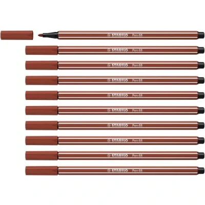 Imagen de Rotulador STABILO Pen 68 Caja con 10 unidades Color siena