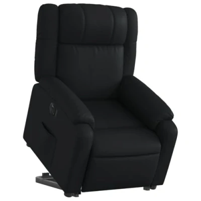 Imagen de vidaXL Sillón Reclinable y Elevable Eléctrico, Silla con Respaldo Reposabrazos, de Relax Descanso, Asiento Ajustable, Cuero Sintético Negro