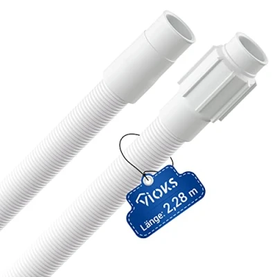 Imagen de manguera de desagüe repuesto para Whirlpool 481253029113, aspiración 22/24 mm diámetro, 2,28 m lavadora