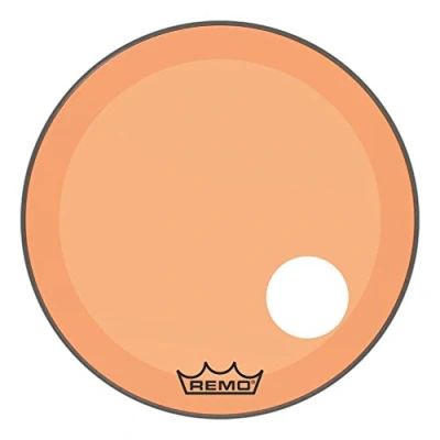 Imagen de Remo Powerstroke P3 Colortone Orange Bass Drumhead, 24&quot;, 5&quot; Offset Hole