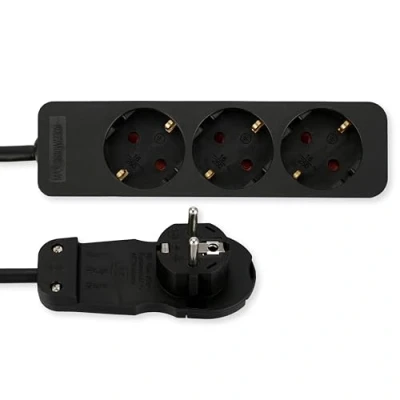 Imagen de REV Smart Regleta de 3 enchufes con Enchufe Plano (8 mm), 2 m, máx. 3680 W, Color Negro