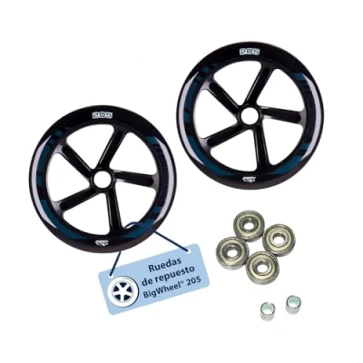 Imagen de HUDORA set de ruedas repuesto estrechas 2 recambio PU para BigWheel 205 Scooter rápidas z 205mm con ABEC 5 repuestos patinete accesorios
