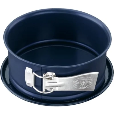 Imagen de Dr. Oetker molde desmontable de 18 cm diámetro, para tartas redondas, base esmaltada resistente a cortes y arañazos, con protección contra fugas (color: azul), cantidad: 1 unidad