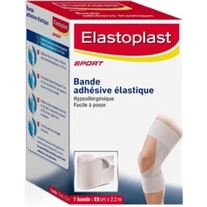Imagen de Elastoplast SPORT Cinta adhesiva elástica con contenciones flexibles y bandas de 8 cm x 2,5 m