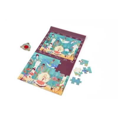 Imagen de SCRATCH Meerjungfrau 276181242 Puzzle magnético para niños a Partir de 3 años, con Lupa mágica, diseño Sirena (30 Piezas), Color Blanco. (276181242)