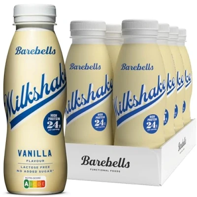 Imagen de Barebells batido de proteínas cremoso, bajo en azúcar, 24 gramos proteína por botella, sin lactosa, vainilla, 8 x 330 ml