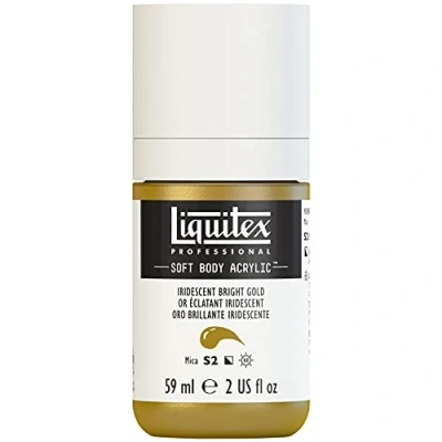 Imagen de Liquitex 1959234 Professional Soft Body Pintura acrílica (consistencia cremosa, alta pigmentación, resistente a la luz y al envejecimiento, bote de 59 ml), color dorado claro iridiscente